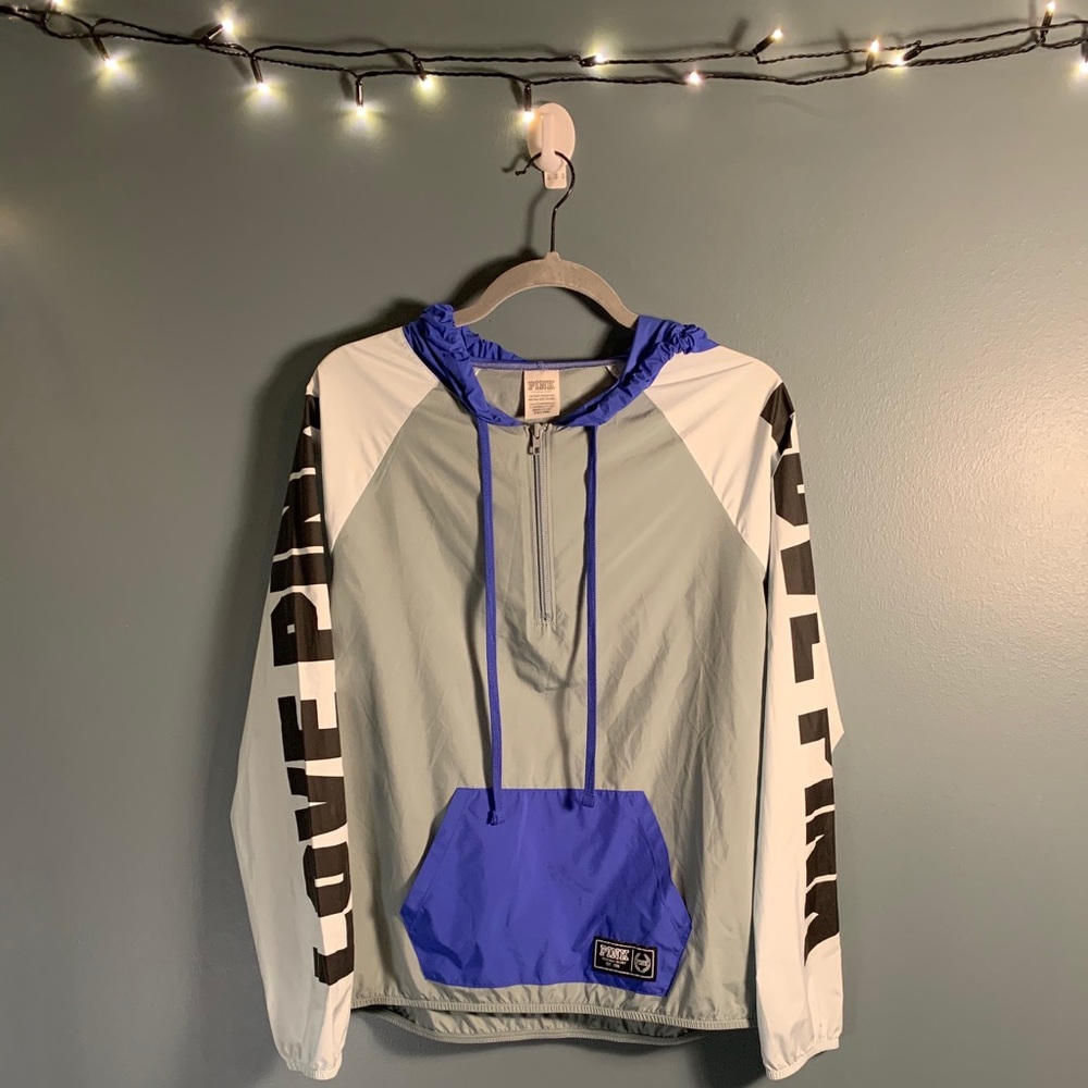 VS Pink Blue/Mint Quarter Zip Anorak XS